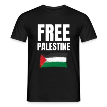 Free Palestine Freedom Freiheit Palestina - Men's T-Shirt - black - Front - AI Model Male 178 light (178cm)