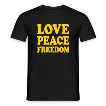Love peace freedom - Männer T-Shirt - Schwarz - Vorne - AI Model Male 178 light (178cm)