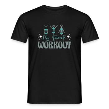 Mein Lieblings-Workout Lustiger Weinliebhaber - Männer T-Shirt - Schwarz - Vorne - AI Model Male 178 light (178cm)