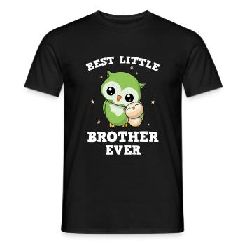 Best Little Brother Ever - Kleiner Eulen Bruder - Männer T-Shirt - Schwarz - Vorne - AI Model Male 178 light (178cm)