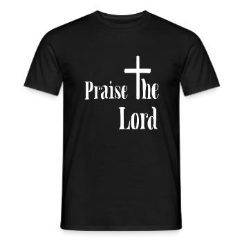 Prais the Lord Kreuz Gott ist Allmächtig Geschenk - Männer T-Shirt - Schwarz - Vorne - AI Model Male 178 light (178cm)