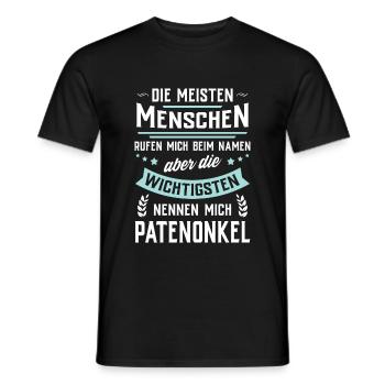 Die wichtigsten Menschen nennen mich Patenonkel - Männer T-Shirt - Schwarz - Vorne - AI Model Male 178 light (178cm)