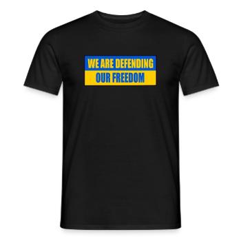 We are defending our freedom - Men's T-Shirt - black - Front - AI Model Male 178 light (178cm)