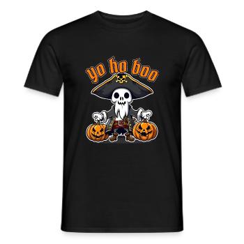 Lustig Halloween Piraten Geist T-Shirt Sweatshirt - Männer T-Shirt - Schwarz - Vorne - AI Model Male 178 light (178cm)