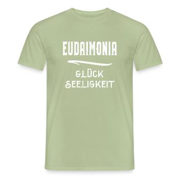 Eudaimonia bliss stoic stoicism stoa - Men's T-Shirt - sage - Front - AI Model Male 178 light (178cm)