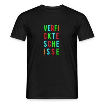 Verfickte Scheisse - Bunt - Männer T-Shirt - Schwarz - Vorne - AI Model Male 178 light (178cm)
