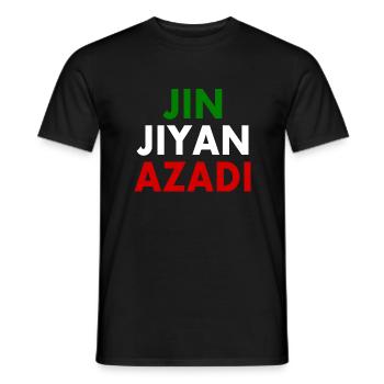 jin jiyan azadi - Männer T-Shirt - Schwarz - Vorne - AI Model Male 178 light (178cm)