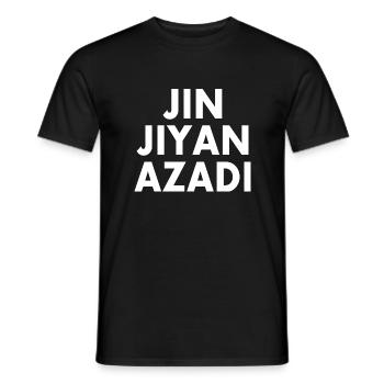 jin jiyan azadi - Männer T-Shirt - Schwarz - Vorne - AI Model Male 178 light (178cm)