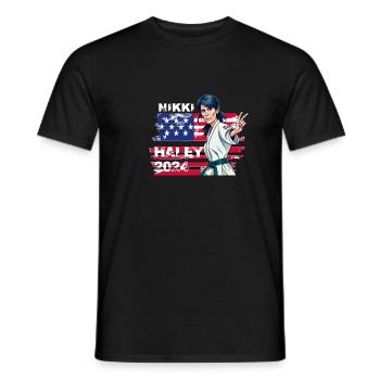 Nikki Haley 2024 for president - Men's T-Shirt - black - Front - AI Model Male 178 light (178cm)