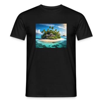 Lonely island in the middle of the ocean - Men's T-Shirt - black - Front - AI Model Male 178 light (178cm)