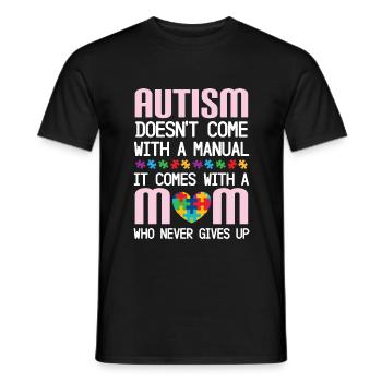 Autismus kommt nicht mit einem Handbuch, sondern m - Männer T-Shirt - Schwarz - Vorne - AI Model Male 178 light (178cm)