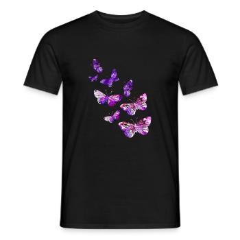 Beautiful butterfly girl purple - Men's T-Shirt - black - Front - AI Model Male 178 light (178cm)