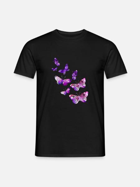 Belle papillon fille violet - T-shirt homme - noir