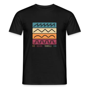 Modular Synth Synth Vintage Analog Waves - Men's T-Shirt - black - Front - AI Model Male 178 light (178cm)