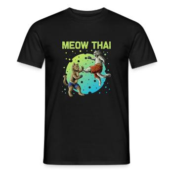 Muay Thai Katzen Humor Thai Boxen Kämpfer - Männer T-Shirt - Schwarz - Vorne - AI Model Male 178 light (178cm)
