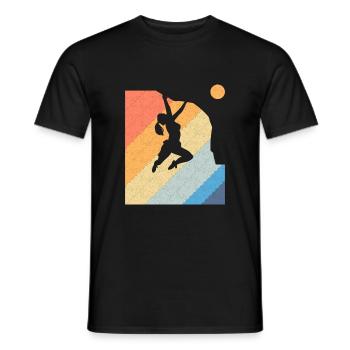 Rétro alpiniste filles montagnes escalade femme - T-shirt homme - noir - Devant - AI Model Male 178 light (178cm)