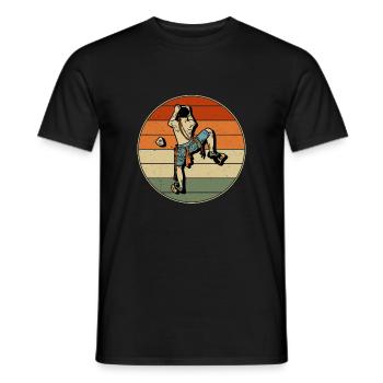Escalade de la roche Indoor Retro Alpiniste - T-shirt homme - noir - Devant - AI Model Male 178 light (178cm)