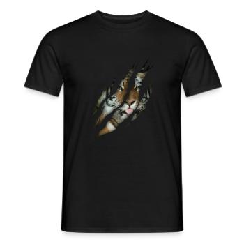 Funny Tiger Safari Animal Cat - Men's T-Shirt - black - Front - AI Model Male 178 light (178cm)