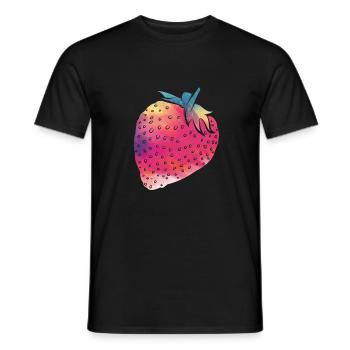 Bunte Erdbeere Garten Sommer Essen - Männer T-Shirt - Schwarz - Vorne - AI Model Male 178 light (178cm)