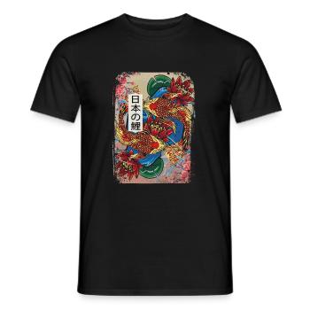 Japanische Koi Fisch Kunst Fischzüchter Aquakultur - Männer T-Shirt - Schwarz - Vorne - AI Model Male 178 light (178cm)