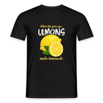 Funny lemon saying make lemonade - Men's T-Shirt - black - Front - AI Model Male 178 light (178cm)
