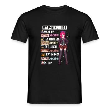 Jour parfait Anime Otaku Girl Japonais Manga - T-shirt homme - noir - Devant - AI Model Male 178 light (178cm)