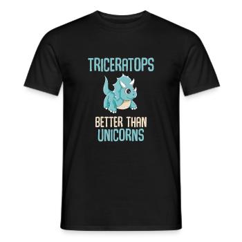 Cool Triceratops Fan Dinosaur Boys - Men's T-Shirt - black - Front - AI Model Male 178 light (178cm)