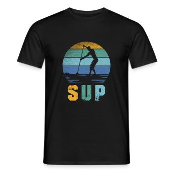 Retro Paddeln SUP Stand Paddle Board - Men's T-Shirt - black - Front - AI Model Male 178 light (178cm)