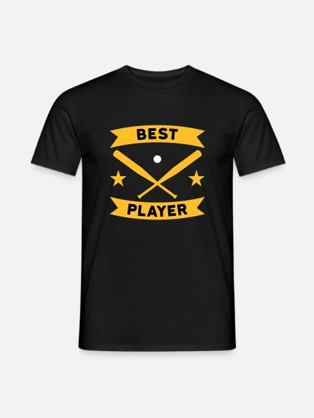 Best baseball player (banner, baseball bat) - Men's T-Shirt - black