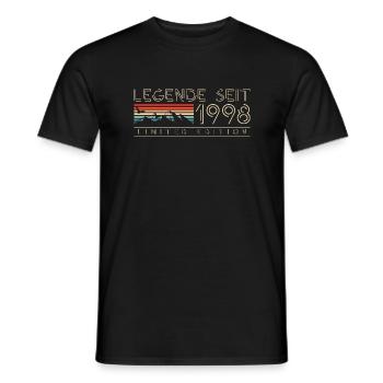 25. Geburtstag Berge 1998 Jahrgang geboren - Männer T-Shirt - Schwarz - Vorne - AI Model Male 178 light (178cm)