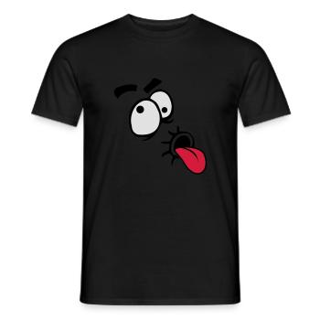 Komisches Comic Gesicht Cool Zunge Rausstrecken - Männer T-Shirt - Schwarz - Vorne - AI Model Male 178 light (178cm)