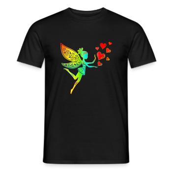 Fee Elfe Herzen Valentinstag Geschenkidee Liebe - Männer T-Shirt - Schwarz - Vorne - AI Model Male 178 light (178cm)