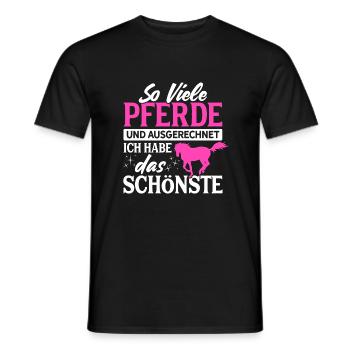 So Viele Pferde Und Ausgerechnet Ich Habe Das Schö - Männer T-Shirt - Schwarz - Vorne - AI Model Male 178 light (178cm)