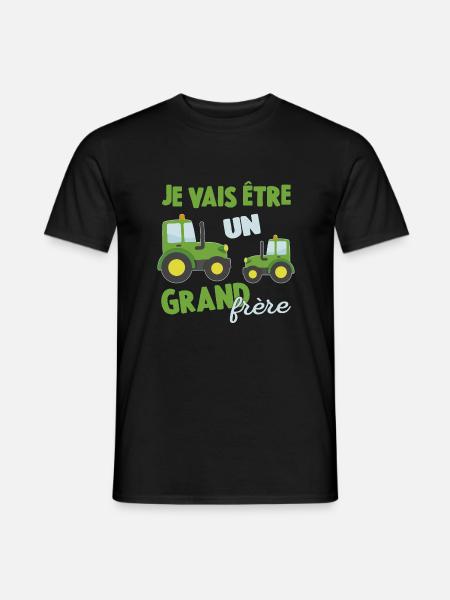 Tracteur Garçons Je Vais Être Un Grand Frère - T-shirt homme - noir