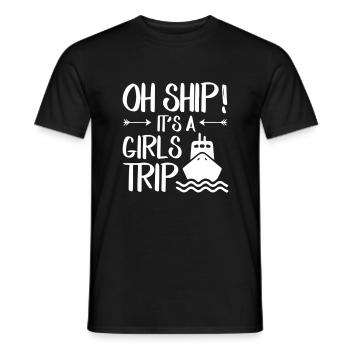 Oh Ship Its A Cruise Ship Girl Trip - Männer T-Shirt - Schwarz - Vorne - AI Model Male 178 light (178cm)