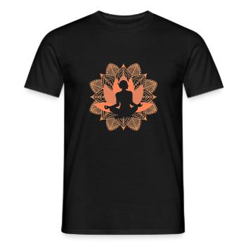 Yoga Lotus - Männer T-Shirt - Schwarz - Vorne - AI Model Male 178 light (178cm)