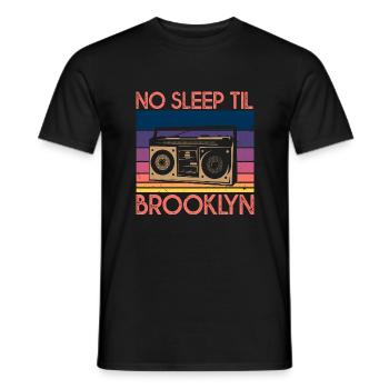 Vaporwave No Sleep Til Brooklyn Retro Stereo Radio - Men's T-Shirt - black - Front - AI Model Male 178 light (178cm)