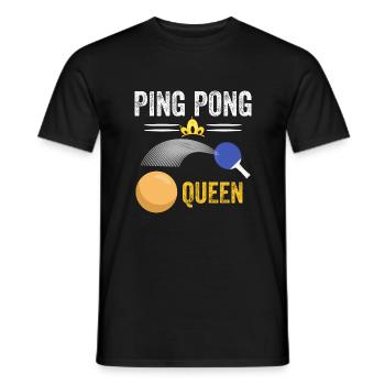 queen of ping-pong - ping pong queen - Men's T-Shirt - black - Front - AI Model Male 178 light (178cm)