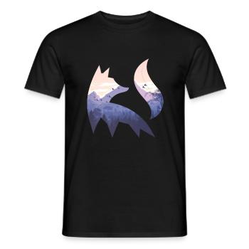 Fuchs Silhouette Wald Natur Tier Rotfuchs Waldtier - Männer T-Shirt - Schwarz - Vorne - AI Model Male 178 light (178cm)