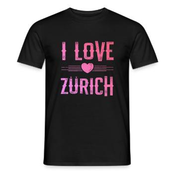 I Love Zurich - Men's T-Shirt - black - Front - AI Model Male 178 light (178cm)
