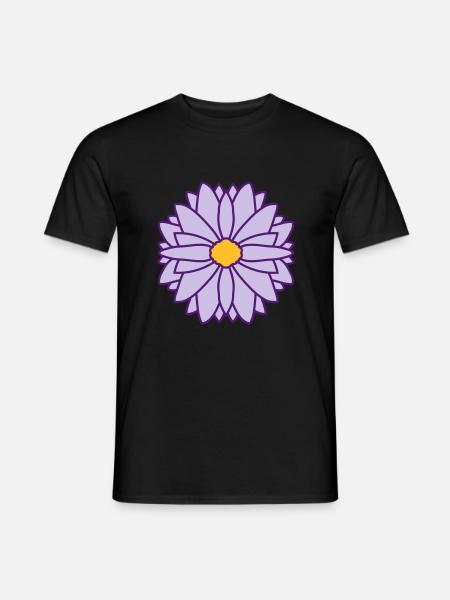 Runde Hübsche Blume Design - Männer T-Shirt - Schwarz