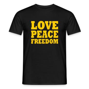 Love peace freedom - Männer T-Shirt - Schwarz - Vorne - AI Model Male 178 light (178cm)
