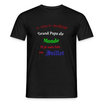 Le meilleur Grand Papa du monde - T-shirt homme - noir - Devant - AI Model Male 178 light (178cm)