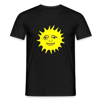 Sun Summer Watercolor Nature Beach Sky Vector - Men's T-Shirt - black - Front - AI Model Male 178 light (178cm)