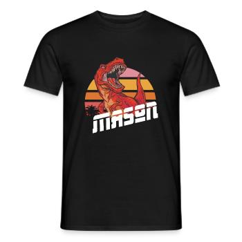 MASON - Schöner Jungen Name mit T-REX Dino - Männer T-Shirt - Schwarz - Vorne - AI Model Male 178 light (178cm)