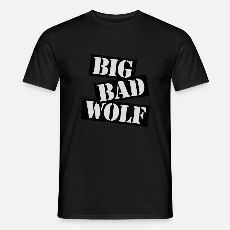 big bad wolf Zitat - Männer T-Shirt - Schwarz