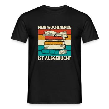 Mein Wochenende ist ausgebucht Buch Lesen - Männer T-Shirt - Schwarz - Vorne - AI Model Male 178 light (178cm)