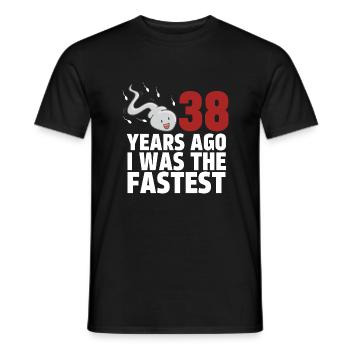 38 Years Ago I Was The Fastest - Men's T-Shirt - black - Front - AI Model Male 178 light (178cm)
