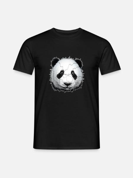 Panda - cooler Pandabär - einzigartiges Design - Männer T-Shirt - Schwarz