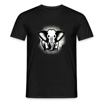 Kleiner Elefant Cartoon niedlich Liebe Abenteuer 1 - Männer T-Shirt - Schwarz - Vorne - AI Model Male 178 light (178cm)